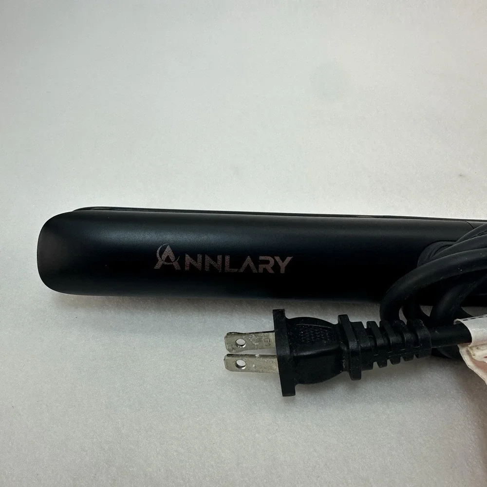 Annlary S3207 Hair Straightener Flat Iron 55W Black Ceramic Auto Shut-Off
